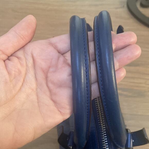 L.A.M.B. Gwen Stefani Domed Croc Embossed Blue Leather Bag - Picture 11 of 12